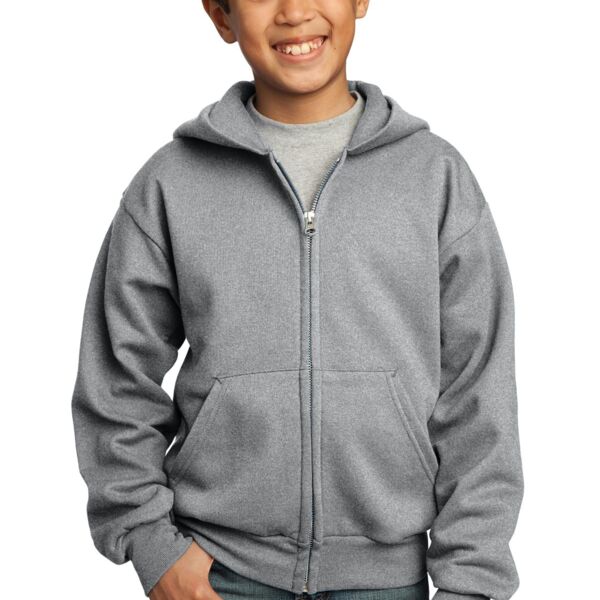 Youth Core Fleece Full Zip Hooded Sweatshirt with name Thumbnail