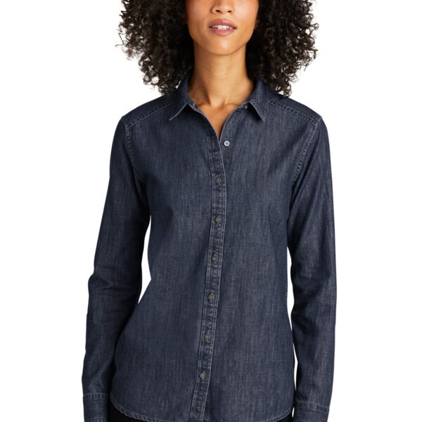 Women's Long Sleeve Denim Shirt Thumbnail