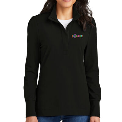 Women's  Stretch 1/4 Zip with Embroidered Logo Thumbnail